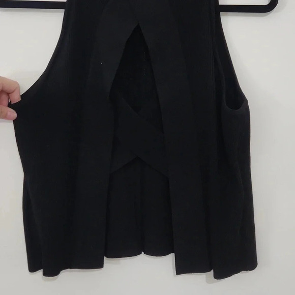 Rachel Roy Black Ribbed Knit Tank Top Black M Medium - Picture 4 of 5